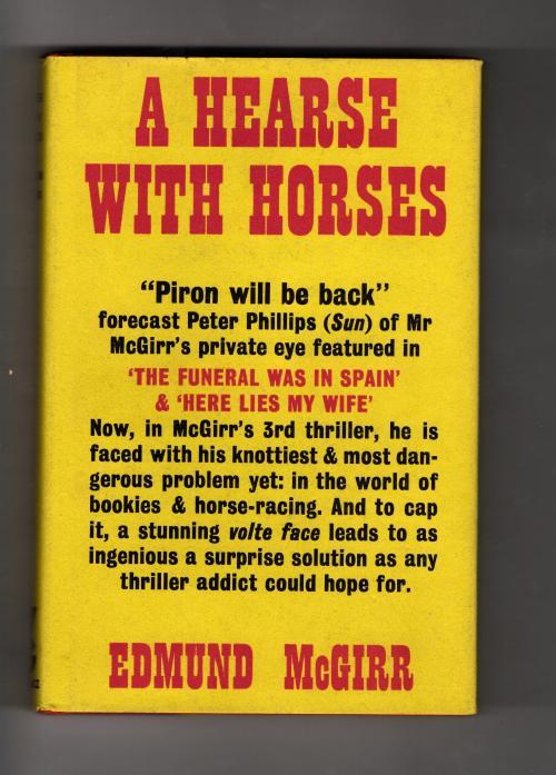 A Hearse with Horses by Edmund McGirr (First Edition) Gollancz File Copy