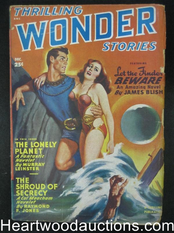 Thrilling Wonder December 1949 Ray Bradbury, Blish,Leinster,Clarke,de Camp