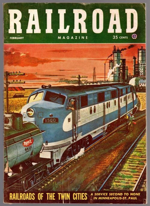 Railroad Magazine Feb 1954 Herb Mott Cvr, Joe Easley, Carl Fallberg