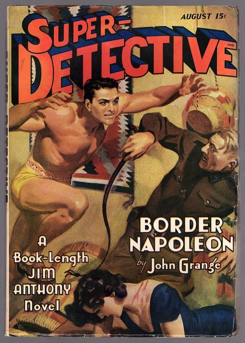 Super Detective Aug 1941 Classic Ward Jim Anthony whipping Cvr - Pulp