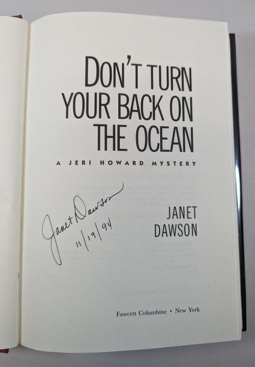 Don't Turn Your Back on the Ocean by Janet Dawson (First Edition) Signed