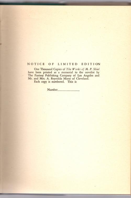 The Works of M.P. Shiel by A. Reynolds Morse