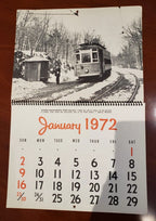 7 Vintage Electric Railroad Calendars, Golden West Books 1971, 1972, 1977, 1978