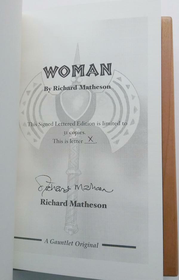 Woman by Richard Matheson (First Edition) LTD Hinged Wood Box Signed Copy "X"