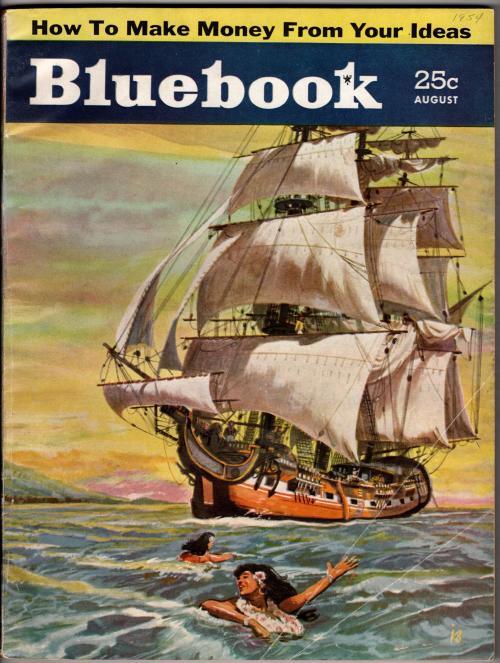 Bluebook Aug 1954 Isa Barnett clipper ship Cover