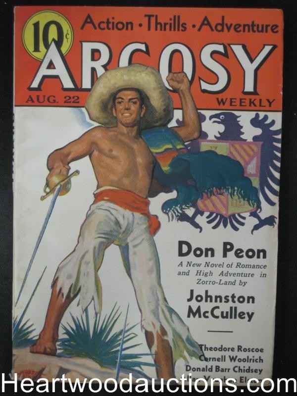 Argosy Aug 22, 1936 Cornell Woolrich, Johnston McCulley, Theodore Roscoe - High