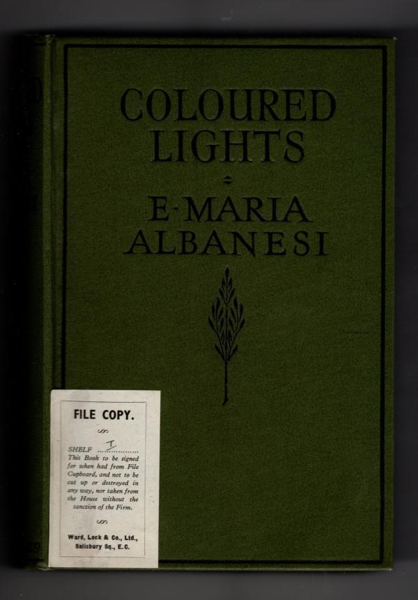 Coloured LIghts by E. Maria Albanesi (First Edition) Rare DJ Publisher's Copy