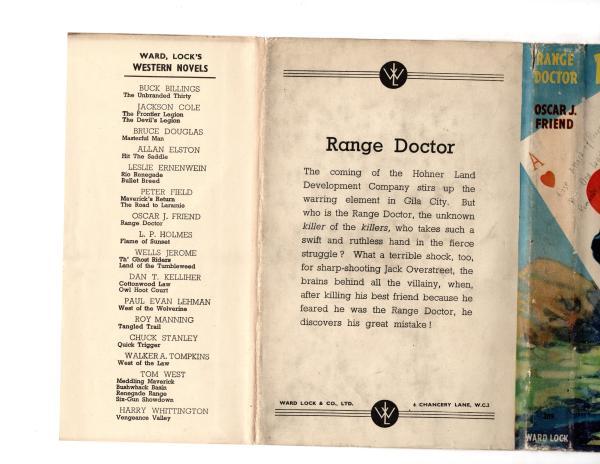 Range Doctor by Oscar J. Friend (First Edition) Rare DJ Edited Publisher's Copy