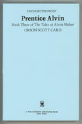 Prentice Alvin by Orson Scott Card (Signed) Proof- High Grade