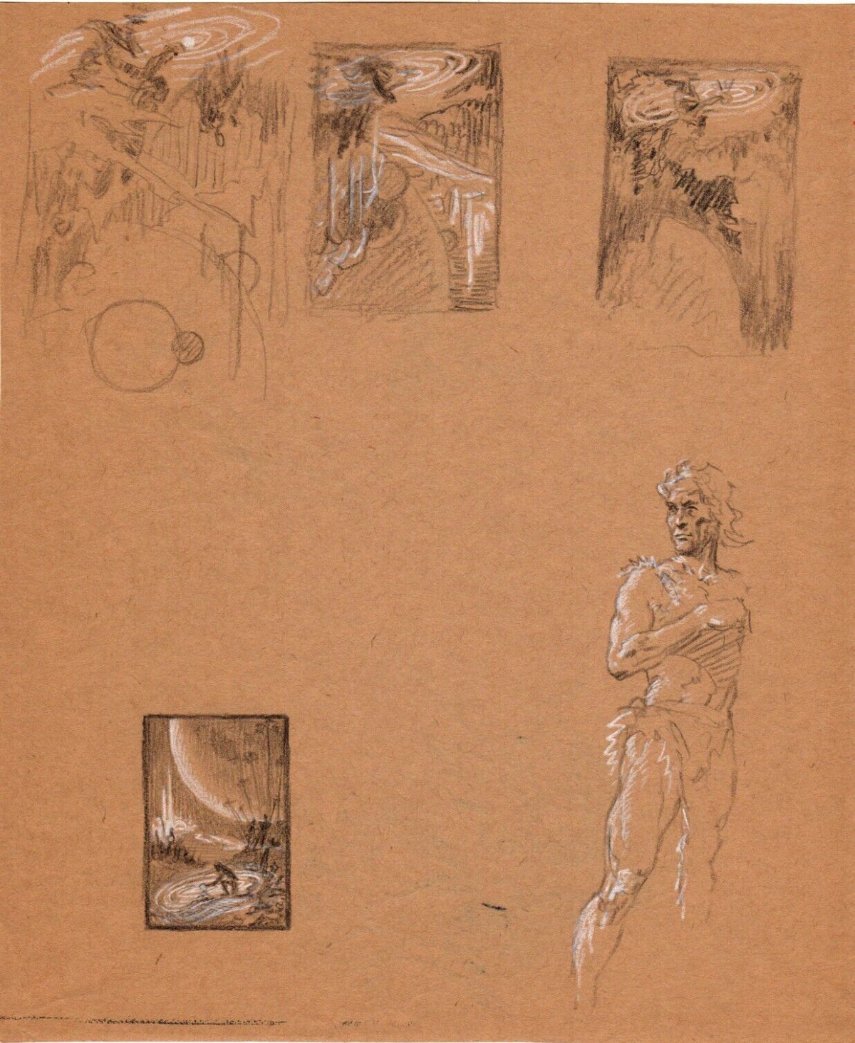 Roy G. Krenkel Original Art - (Tarzan, Warrior and scenes)