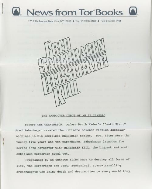 Berserker Kill by Fred Saberhagen