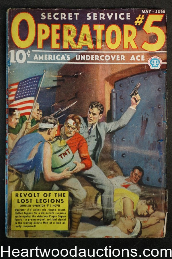 Operator #5 May 1937  Howitt Cvr, Frank Gruber, "Revolt of the Lost legions"