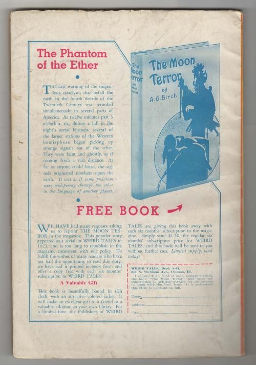Weird Tales Aug 1935 Classic Doctor Satan Cover by Brundage; Quinn; CA Smith