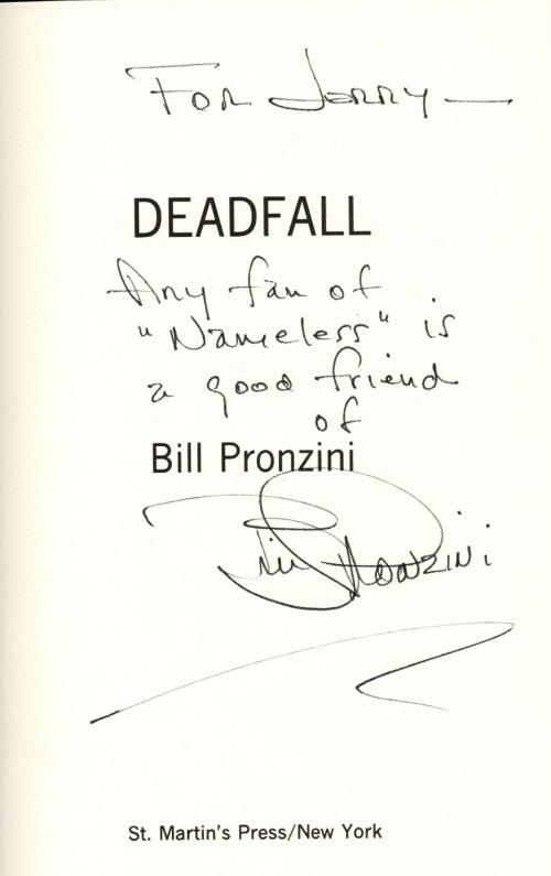 Deadfall by Bill Pronzini (First Edition) Signed