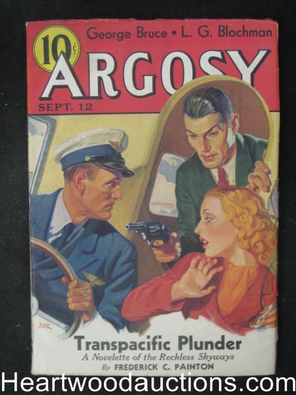 Argosy Sep 12, 1936 Belarski Crime Cover, Johnston McCulley - High Grade