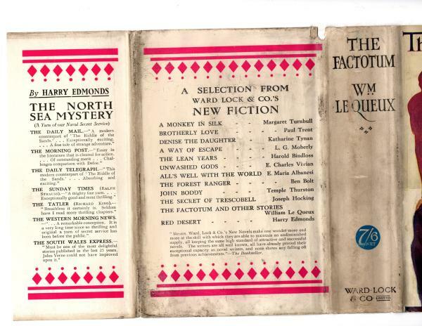 The Factotum by Wm. Le Queux (First Edition) Hubin Listed, Ward File Copy
