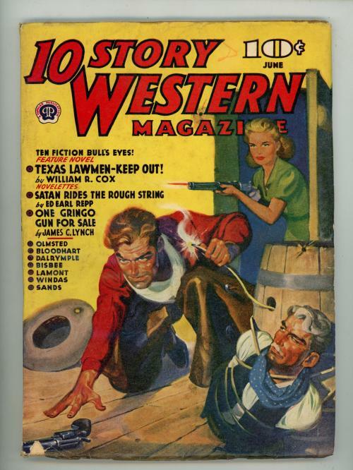 10 Story Western Jun 1941 William R. Cox, Harry F. Olmsted, Male Bondage cover