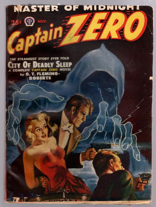 Captain Zero Nov 1949 #1 GGA bondage cover w/hooded specter