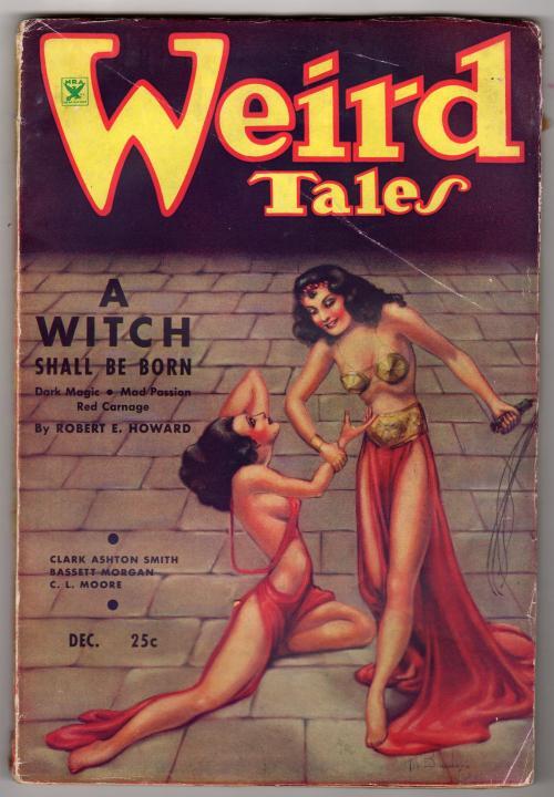 Weird Tales Dec 1934 Brundage Whipping Cvr; R. E. Howard Conan cover - Pulp