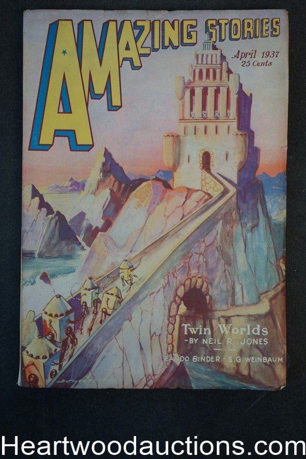 Amazing Stories Apr 1937 Weinbaum Stories, Eando Binder - High Grade