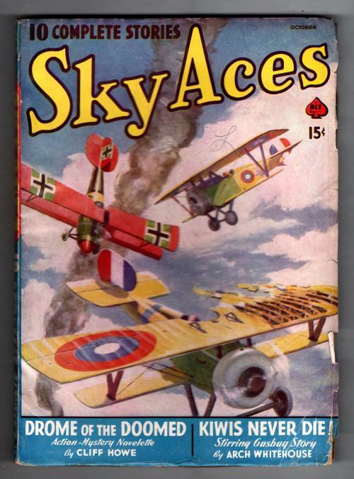 Sky Aces Oct 1940 Pulp Drome of the Doomed; Cliff Howe