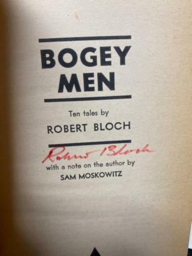 Bogey Men by Robert Bloch (First Printing) Signed