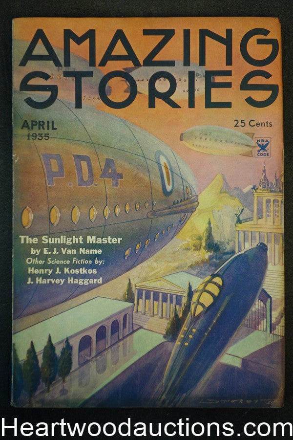 Amazing Stories Apr 1935 Morey Cover - High Grade