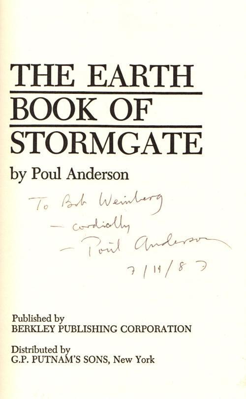 The Earth Book of Stormgate by Poul Anderson (First Edition) Signed
