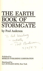 The Earth Book of Stormgate by Poul Anderson (First Edition) Signed
