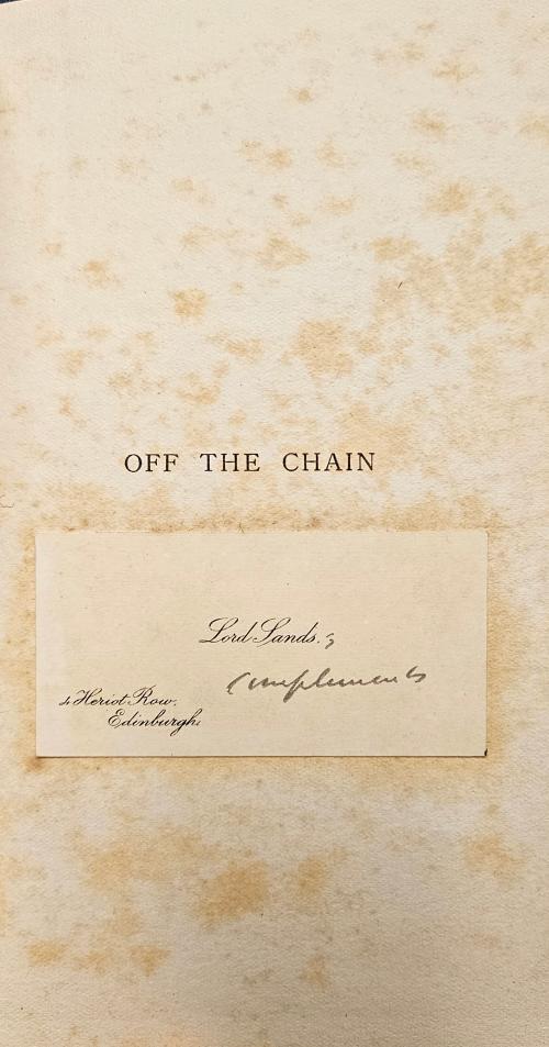 Off the Chain by Lord Sands (First Edition) Presentation Copy