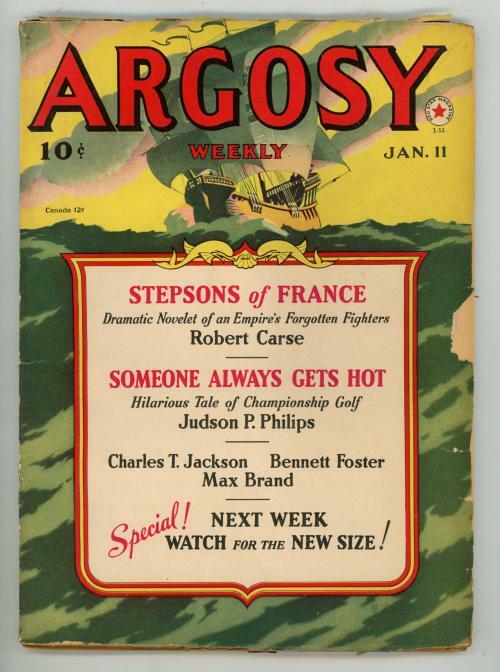 Argosy Jan 11, 1941 Last Pulp Size, Max Brand, Judson Phillips