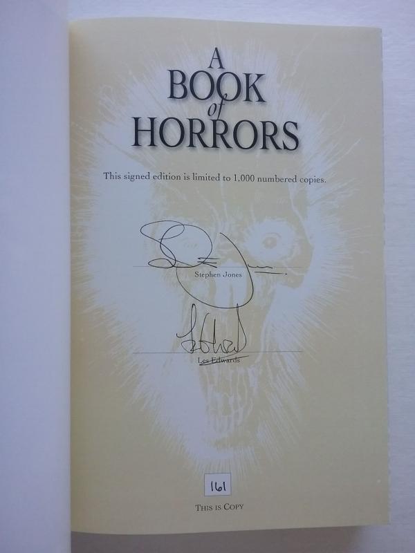 A Book of Horrors by Stephen Jones (Editor) Signed, Limited Edition #161