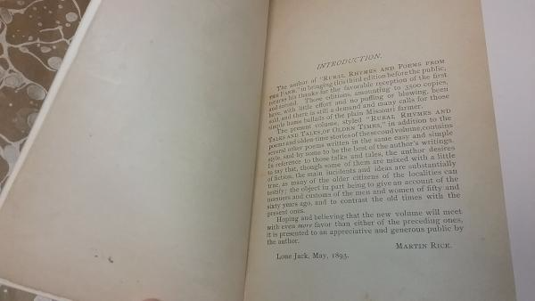 Rural Rhymes and Talks and Tales of Olden Times by Martin Rice