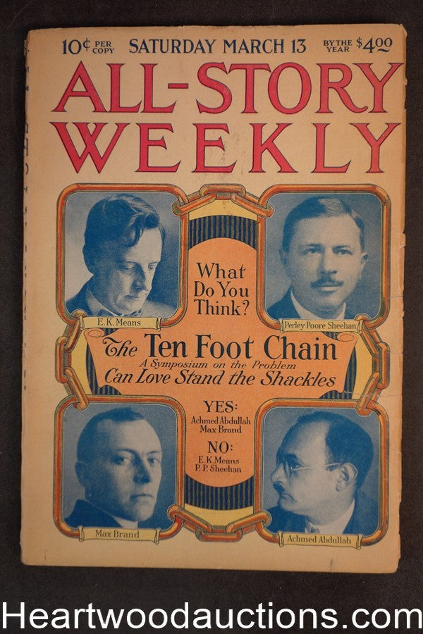 The All-Story Mar 13, 1920 Author Photos Cvr, Abdullah, Max Brand, Perley Sheeha
