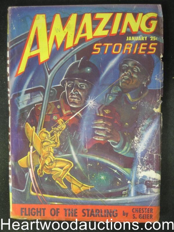 "Amazing Stories" January 1948 Frank Paul art, Rog Phillips
