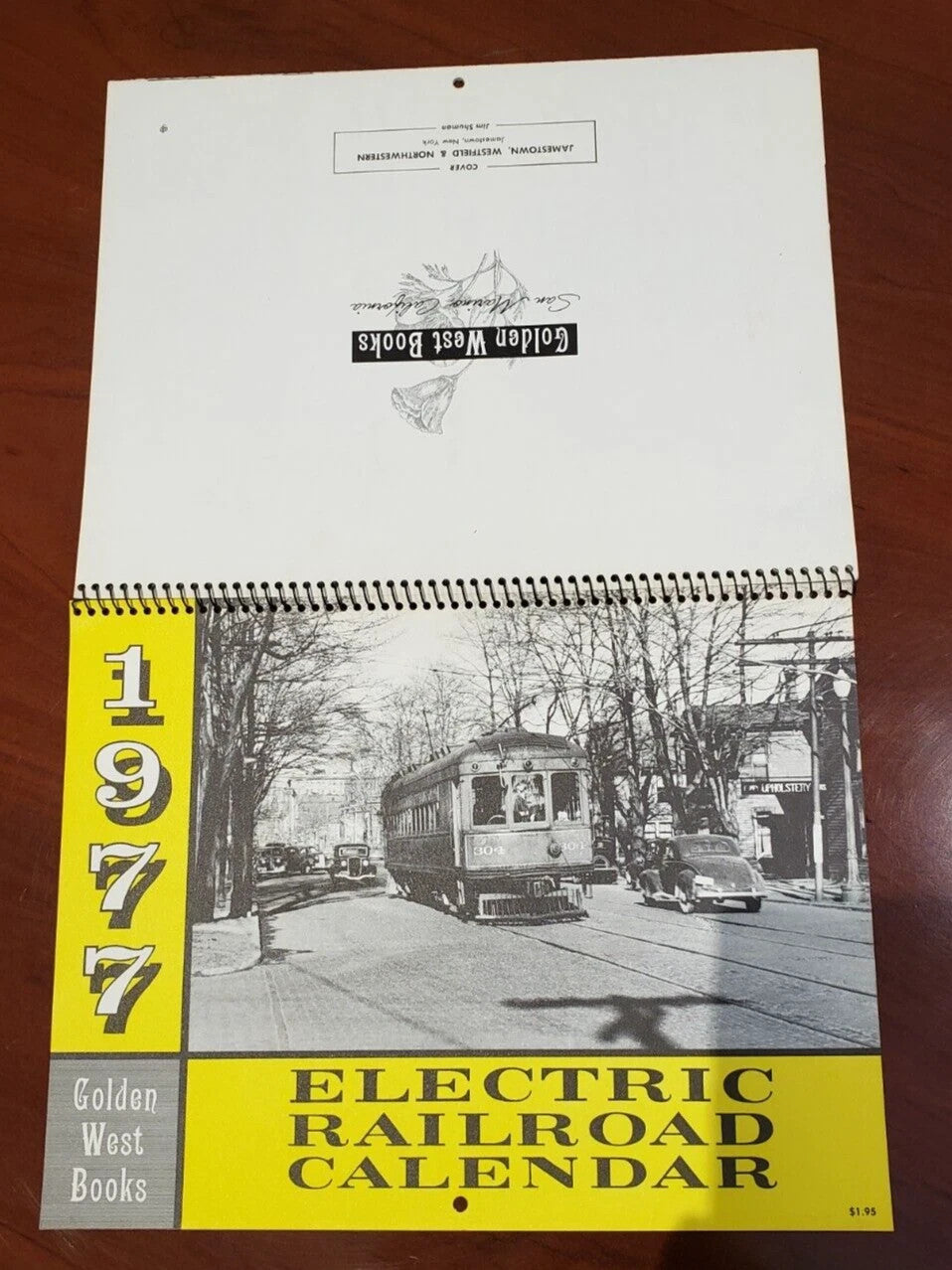 7 Vintage Electric Railroad Calendars, Golden West Books 1971, 1972, 1977, 1978