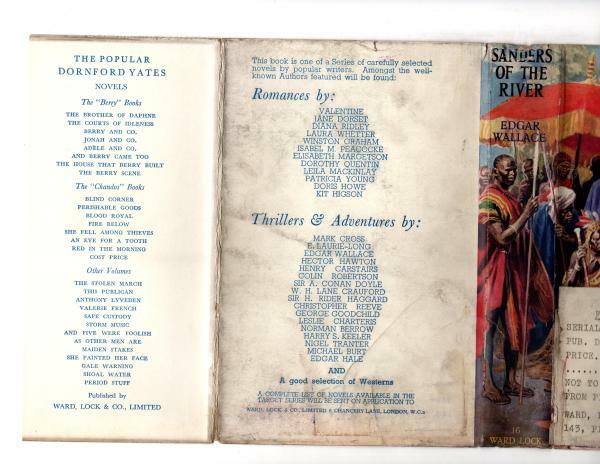 Sanders of the River by Edgar Wallace (Hubin Listed) Ward File Copy