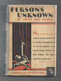 Persons Unknown by Philip MacDonald (First Edition)