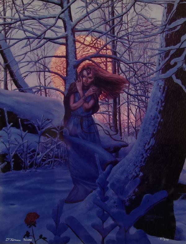 Thomas Kidd SIGNED Limited Edition Art Print #18/500 Forest Sunset Snow Maiden