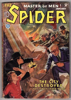 The Spider Jan 1935 Howitt Cvr; Norvell Page The City Destroyer - Pulp