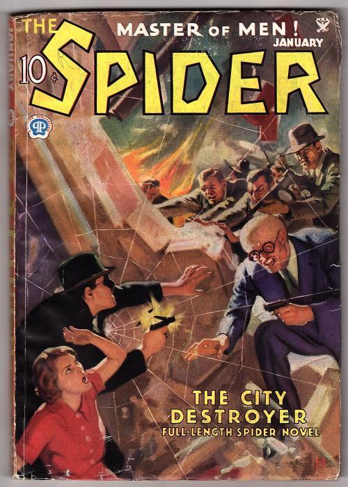 The Spider Jan 1935 Howitt Cvr; Norvell Page The City Destroyer - Pulp