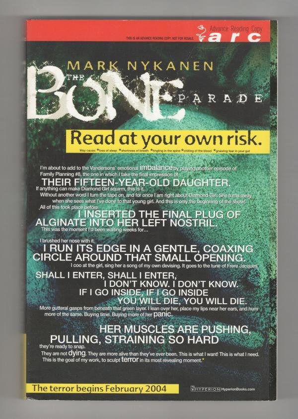 The Bone Parade by Mark Nykanen (ARC) Advanced Reading Copy