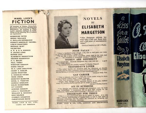 A Kiss for a Sailor by Elisabeth Margetson (First Edition) Ward Lock File Copy