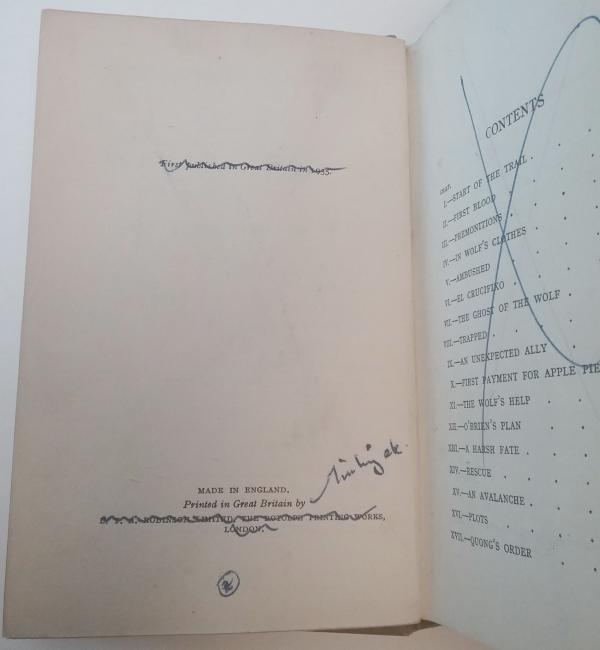 White Wolf's Feud by Hall Dunning (First UK Edition) Publisher's Copy