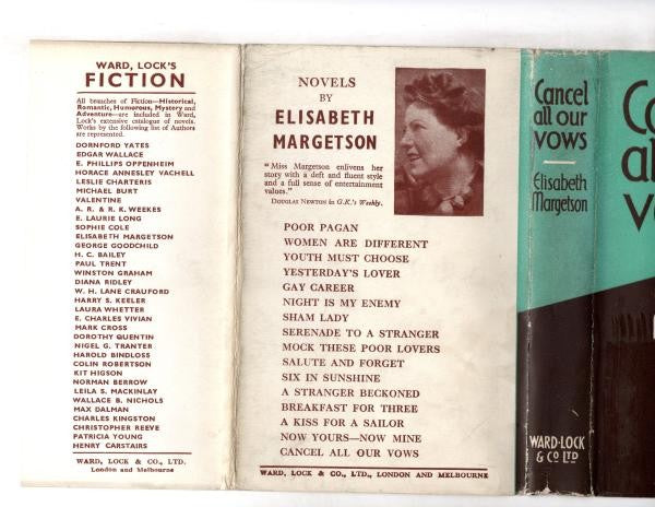 Cancel All Our Vows by Elisabeth Margetson (First Edition) Ward File Copy