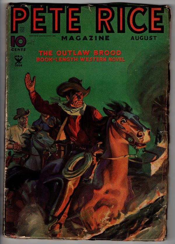 Pete Rice Aug 1935  Baumhofer cover, Laurance Donovan, George Allen Moffet