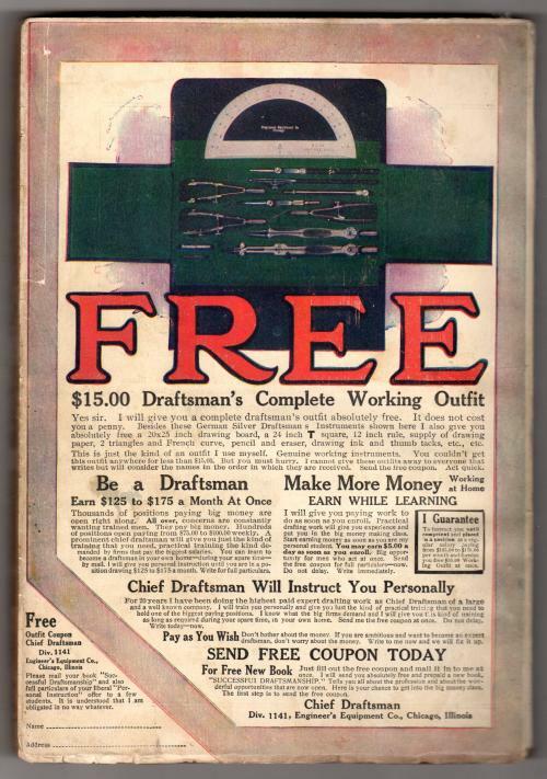 Popular Jan 1 1914 Pulp Sax Rohmer; Arthur B. Reeve; Frank L. Packard;