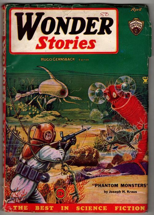 Wonder Stories Apr 1935 Frank R. Paul Cvr; Stanton A. Coblentz; August Derleth