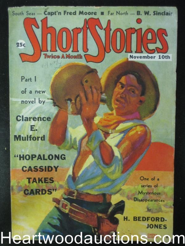 Short Stories Nov 10 1939 Mulford Hopalong Cassidy cover, Frank Gruber, HB-Jones
