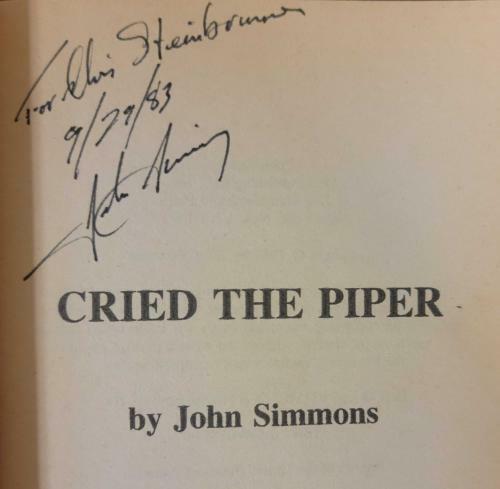 Cried the Piper by John Simmons (First Printing) Signed
